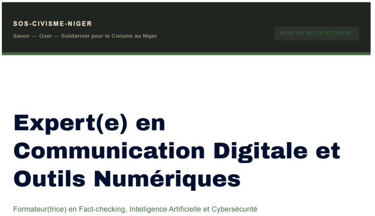 Expert(e) en Communication Digitale et Outils Numériques — Projet PRO-PAIX